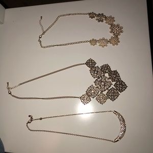 3 Gold necklaces